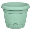 Ghiveci pentru flori din plastic verde menta cu farfurie incorporata si sistem de drenare Shopiens&reg;, 29x24 cm, 8.8 L