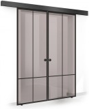 Usa culisanta Boss &reg; Duo Black model Club negru, 80+80x215 cm, sticla bronz securizata, glisanta in ambele directii