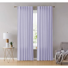 Draperie din catifea cu rejansa transparenta cu ate pentru galerie, Madison, 150x270 cm, densitate 700 g/ml, Very light purple, 1 buc