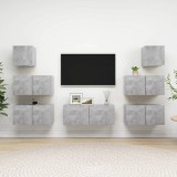 VidaXL Set de dulapuri TV, 7 piese, gri beton, PAL