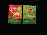 Belarus 2007 - Europa CEPT , Cercetasi, serie 2 valori cu tabs, dantelate, MNH, Mi.663-664 cota 1,8