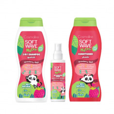 Pachet Sampon 400ml, Spray pentru descalcirea parului 125ml & Balsam 400ml Cosmaline Soft Wave Kids,