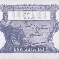 REPRODUCERE bancnota 100 lei 26 mai1922 Romania