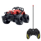 Vehicul Off Road RC Jeep cu telecomanda,Rosu, 1:18 27 MHz
