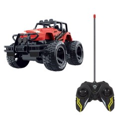 Vehicul Off Road RC Jeep cu telecomanda,Rosu, 1:18 27 MHz