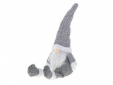 Decoratiune Pitic de Craciun cu barba Grey 47 cm, Ikonka