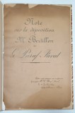 NOTE SUR LA DEPOSITION de Mr. BERTILLON par G. PARAF - JAVAL , 1899 , &#039; AFACEREA DREYFUS &#039; !