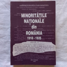 MINORITATILE NATIONALE DIN ROMANIA 1918-1925. CULEGERE DE DOCUMENTE DIN ARHIVELE