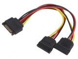 Cablu SATA 15pin Tată la 2x SATA 15pin Mamă 0.18m