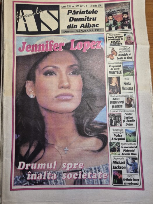 ziarul formula as 8 -15 iulie 2002 - jenifer lopez , michael jackson ,iustina si zamfir dejeu