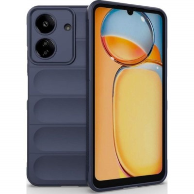 Husa wave, compatibila cu xiaomi redmi 13c, Grip Anti-Soc, Tpu, Navy Blue foto