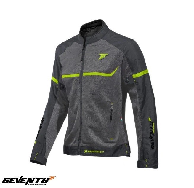 Geaca (jacheta) femei pentru scuter - motocicleta Racing vara Seventy model SD-JR30.2 Mojave culoare: gri/galben fluor Gri/galben fluor XS