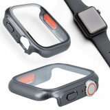 Carcasă de protecție cu capac de sticlă pentru Apple Watch gri