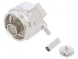 Adaptor N Tată 90&deg; 50&Omega; Lipire/Crimpare PTFE