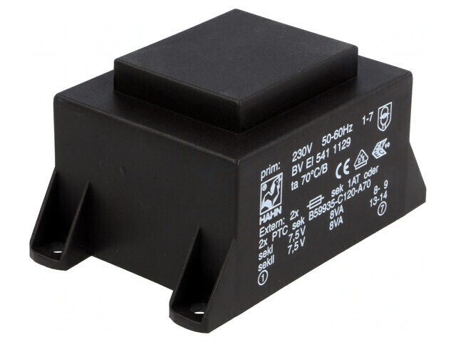 Transformator &Icirc;ncapsulat 16VA 230VAC 7,5V 1067mA