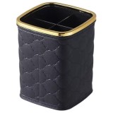 Organizator Suport Elegant Pufo Luxury Style pentru Ustensile Machiaj sau Periute de Dinti - Design Modern, Negru