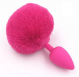 Dop Anal Khalissy Large Silicon Coada Scurta Fucsia 9 cm Guilty Toys