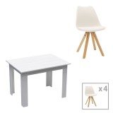 Cumpara ieftin Set dining Manka-Caron, Pako World, 5 piese, Alb, 110x80x77 cm