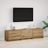 vidaXL Dulap TV cu LED din stejar artizanal 165x34x40 cm lemn prelucrat
