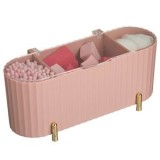 Set Beauty cu Betisoare Igienice, Dischete Demachiante si Bureti de Machiaj, Roz, 21x7x9 cm, CMCLASS