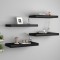 vidaXL Rafturi de perete suspendate, 4 buc., negru, 50x23x3,8 cm, MDF 323831