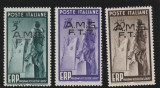 Italia,Triest 1949--Programul de redresarea Europei,supratipar,MNH,Mi.67-69, Organizatii internationale, Nestampilat