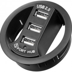 Hub 3x USB 2.0 pentru birou Goobay