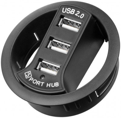 Hub 3x USB 2.0 pentru birou Goobay foto