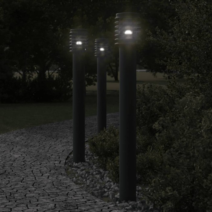 Gossi lampa exterioara de podea, negru, 110 cm, otel inoxidabil