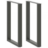 VidaXL Picioare de masă de bar &icirc;n formă de U, 2 buc., antracit, 60x(90-91) cm, oțel 4013226