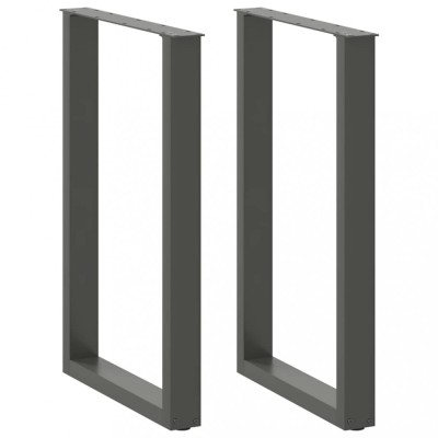 vidaXL Picioare de masă de bar &amp;icirc;n formă de U, 2 buc., antracit, 60x(90-91) cm, oțel 4013226 foto