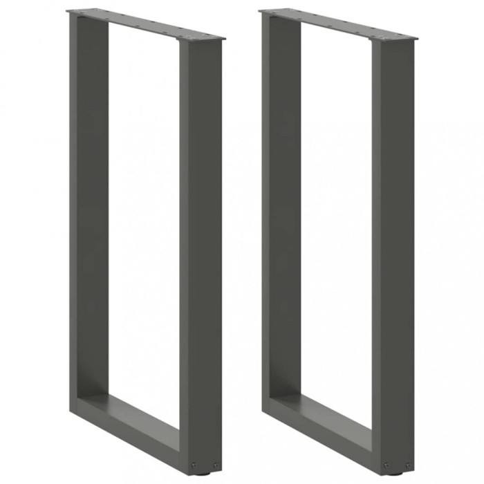 vidaXL Picioare de masă de bar &icirc;n formă de U, 2 buc., antracit, 60x(90-91) cm, oțel 4013226