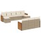 Set canapele de gradina cu perne, 10 piese, bej, poliratan