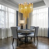 Candelabru B8000/4GD, 4xE14, Diametru 43 cm, Inaltime 68 cm, Auriu, Fier, Aluminiu