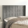 VidaXL Tăblie de pat cu aripioare gri deschis 147x16x118/128cm catifea 3119628
