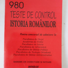 980 teste de control Istoria romanilor - Marcela Nica. 1996