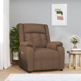 VidaXL Fotoliu de masaj electric, maro, material textil