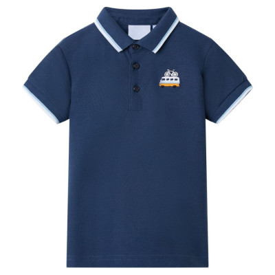 Tricou polo pentru copii, albastru &amp;icirc;nchis, 116 GartenMobel Dekor foto