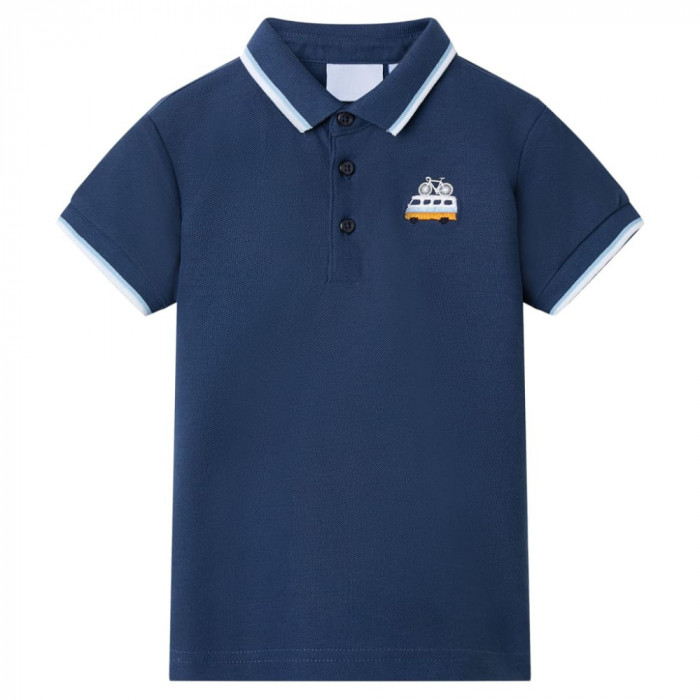 Tricou polo pentru copii, albastru &icirc;nchis, 116 GartenMobel Dekor