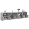 VidaXL Dulap cu lumini LED, gri beton, 283x37x67 cm 3209026