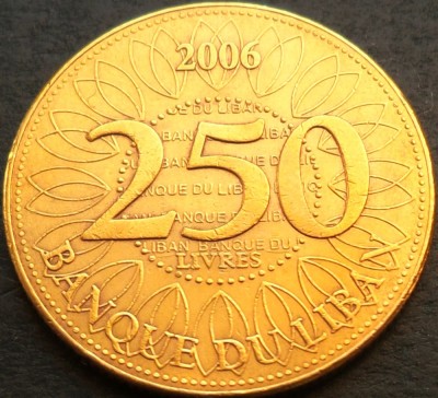 Moneda exotica 250 LIVRE(S) - LIBAN, anul 2006 * cod 2599 foto