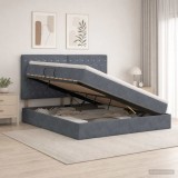 Cumpara ieftin Pat cu saltea si spatiu de depozitare Gri inchis 160 x 200 cm
