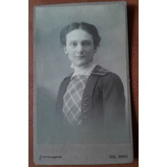 Fotografie tip CDV, femeie, 1916