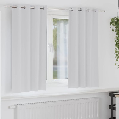 vidaXL Perdele cu perdele 2 pcs Gri deschis 175x140cm Poliester 4107349 foto