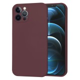 Husa premium din silicon pentru iphone 12 pro max - softflex, microfibra, plum red