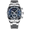 Ceas Barbatesc Curren 8355-SB Cronograf, Data, Otel Inoxidabil, Quartz, Analog-Digital, Argintiu-Albastru