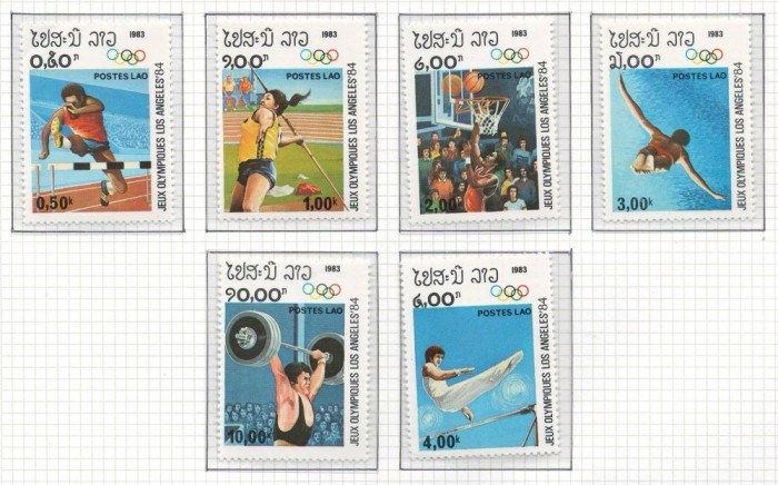 Laos 1983 Mi 618/23 MNH - Jocurile Olimpice de Vara 1984, Los Angeles