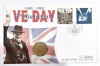ANGLIA COIN FDC 50 ANIVERSARY OF VE DAY 1945 1995 + 2 LIRE PROOF 1995 CHURCHILL, Europa, Bronz