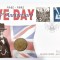ANGLIA COIN FDC 50 ANIVERSARY OF VE DAY 1945 1995 + 2 LIRE PROOF 1995 CHURCHILL
