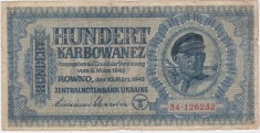 UCRAINA 100 KARBOWANEZ 1942 UZATA